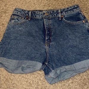 H&M high rise denim shorts